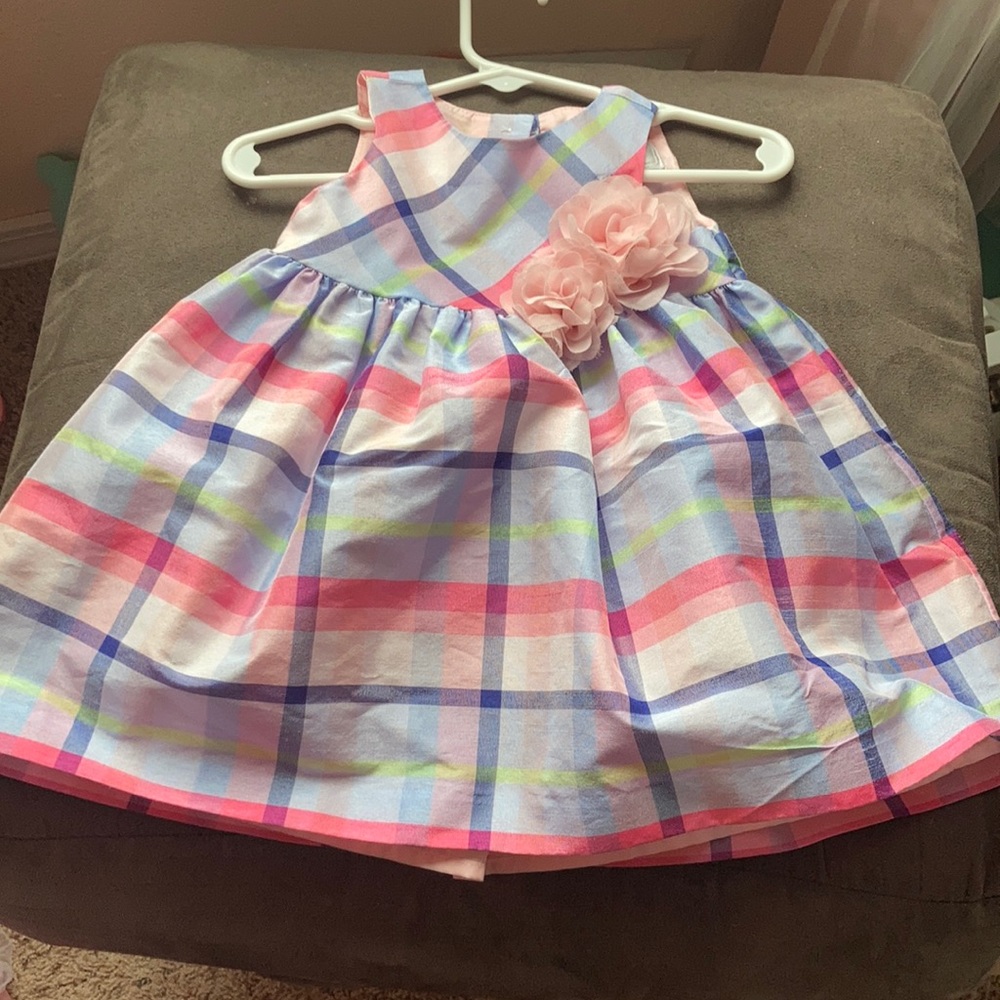 Blue and pink infant dress